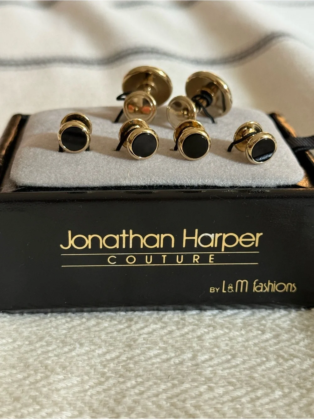 Black onyx and gold Cufflinks Men's Formal Accessories